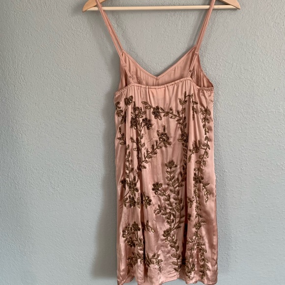 Pink slip with bronze embroidery - Picture 2 of 4